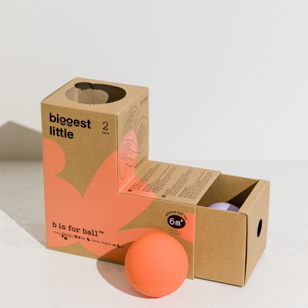 Montessori-inspired B is for Ball toy box for educational play