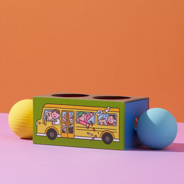 b is for ball® x Sundae Kids - 2-Ball Set in “Honk Honk” Bus Toy Box