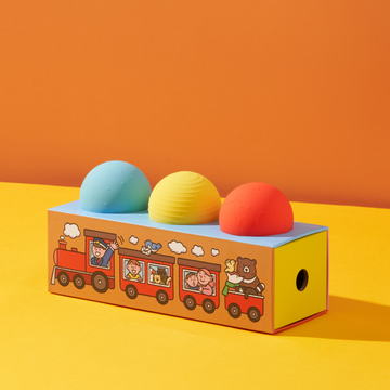 b is for ball® x Sundae Kids 3-Ball Set in “Choo Choo” Train Toy Box