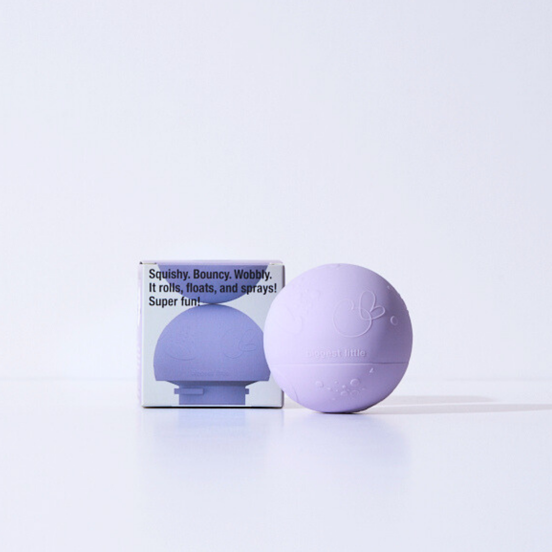 Purple sensory baby ball by Biggest Little name b is for ball